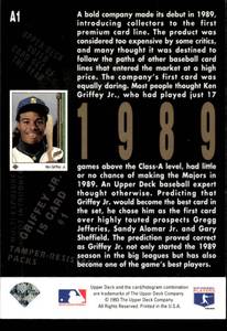 lot 6 image: 1993 Upper Deck 5th Anniversary Ken Griffey Jr. #A1