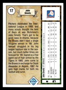 lot 9 image: 1989 Upper Deck John Smoltz Rookie Card #17