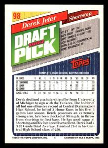 lot 16 image: 1993 Topps Derek Jeter Rookie Card #98