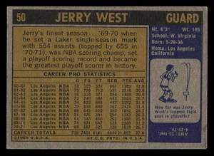 lot 18 image: 1971 Topps Jerry West #50