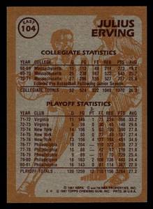 lot 23 image: 1981 Topps In Action Julius Erving #104