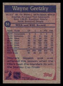 lot 44 image: 1984 Topps Wayne Gretzky #51
