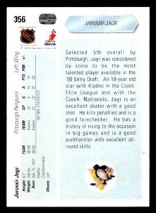 lot 45 image: 1990 Upper Deck Jaromir Jagr Rookie Card #356