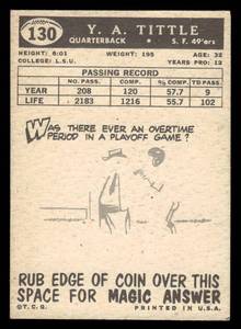 lot 46 image: 1959 Topps Y.A. Tittle #130