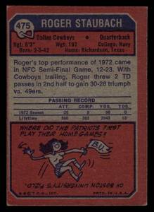 lot 47 image: 1973 Topps Roger Staubach #475