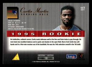 lot 82 image: 1995 Certified Curtis Martin Rookie Card #117