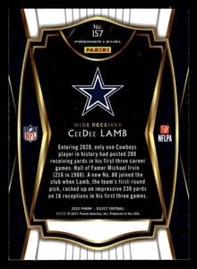 lot 87 image: 2020 Select CeeDee Lamb Rookie Card #157