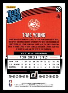 lot 93 image: 2018 Donruss Trae Young Rookie Card #198