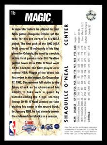 lot 94 image: 1992 Upper Deck Shaquille ONeal Rookie Card #1B