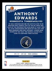 lot 96 image: 2020 Donruss The Rookies Anthony Edwards #2