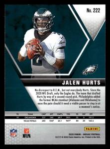 lot 101 image: 2020 Mosaic Jalen Hurts Rookie Card #222