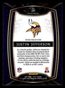 lot 103 image: 2020 Select Justin Jefferson Rookie Card #261