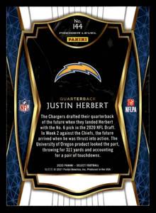 lot 106 image: 2020 Select Justin Herbert Rookie Card #144
