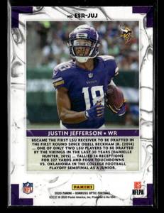 lot 118 image: 2020 Optic Elite Series Rookies Justin Jefferson Rookie Card