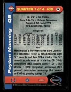 lot 120 image: 1998 Edge Odyssey Peyton Manning Rookie Card #60