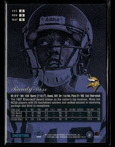 lot 121 image: 1998 Flair Showcase Randy Moss Rookie Card #5