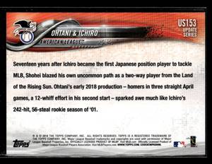 lot 125 image: 2018 Topps Update Shohei Ohtani Rookie Card with Ichro #US153