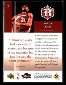 lot 137 image: 2004 Upper Deck Rivals Gold Signature LeBron James #4 RARE