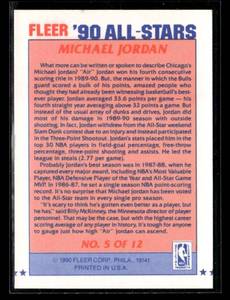 lot 139 image: 1990 Fleer All-Stars Michael Jordan #5