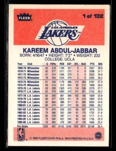 lot 140 image: 1986 Fleer Kareem Abdul-Jabbar #1