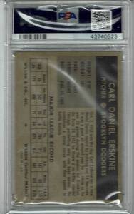 lot 59 image: PSA 1 1954 Wilson Franks Carl Erskine No Number