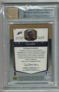 lot 60 image: BGS 9 2003 Ultimate Collection Delmon Young Autograph Rookie Card Serial #250