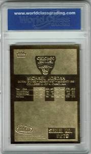 lot 63 image: WCG 10 1996 Fleer 23kt Gold Michael Jordan 1986 Rookie - Feel The Game 86 Signature Series