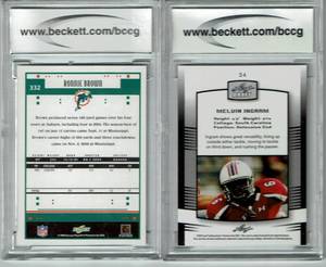lot 67 image: (2) BCCG 10 2005 Score Ronnie Brown & 2012 Leaf Draft Blue Melvin Ingram Rookie Cards