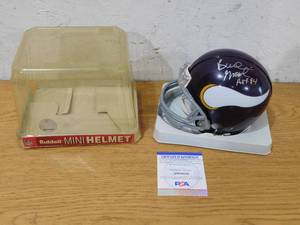 lot 12 image: Bud Grant Autographed Vikings Mini Helmet PSA Authenticated