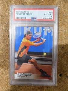 lot 144 image: PSA 8 2003 NETPRO Roger Federer Rookie Card #90
