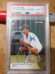 lot 145 image: PSA 8 2003 NETPRO Rafael Nadal-Parera Rookie Card #70