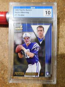 lot 149 image: AGS 10 Gem Mint 1998 Pacific Aurora Peyton Manning Rookie Card #71