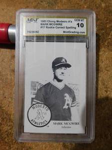 lot 150 image: Mint Grading 10 Gem Mint 1985 Chong Modesto As Mark McGwire Rookie Card #17