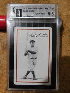 lot 152 image: GAI 9.5 Gem Mint 1978 Landsman Sport Deck Babe Ruth #5S