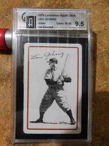 lot 153 image: GAI 9.5 Gem Mint 1978 Landsman Sport Deck Lou Gehrig #JOKER
