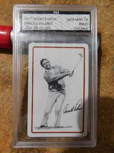 lot 154 image: FGS 10 Gem Mint 1977 Sports Deck Arnold Palmer Jack of Clubs