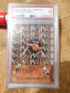 lot 156 image: PSA 7 1992 Ultra All-Rookies Shaquille ONeal Rookie Card #7
