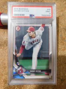 lot 157 image: PSA 9 2018 Bowman Shohei Ohtani Rookie Card #49