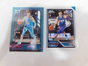 lot 174 image: 2020 LaMelo Ball Rookie Cards - Playbook Pink #192 & Threads Pink #84