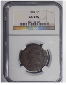 lot 2 image: 1810 Large Cent Penny