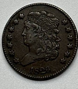 lot 6 image: 1826 Half Cent (high grade)