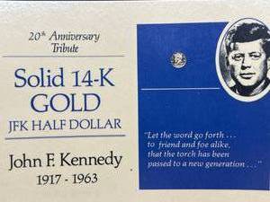 lot 34 image: 14kt Gold JFK Coin