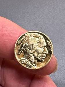 lot 47 image: 24kt Gold Plated Buffalo Nickel
