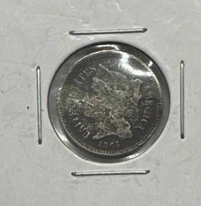 lot 57 image: 1865 Three Cent Nickel