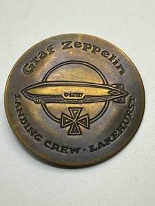 lot 66 image: Zeppelin Landing Crew Brass Pin