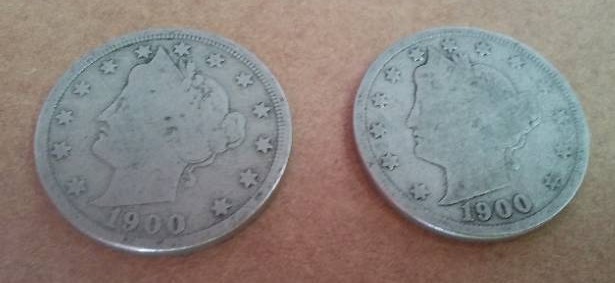 lot 365 image: Liberty V Nickel (2) Both 1900