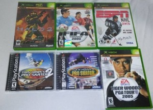 lot 25 image: Video Games - Box And Play Station(6) Tiger Woods Golf, Halo 2, And More.