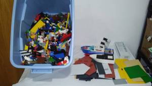 lot 76 image: Huge Lot Of Legos. Platforms, Boats, Buildings, Blocks, People And More