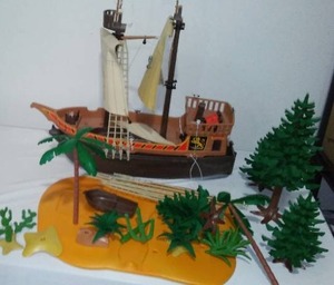 lot 85 image: Playmobil Pirate Ship And More.