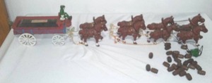 lot 111 image: Budweiser Cast Wagon, 8 Horses And More.